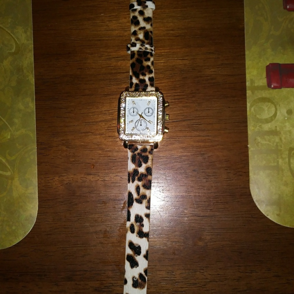 Leopard printed watch